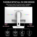 CRUA - Monitor de juegos QHD IPS de 27 pulgadas y 360 Hz, altavoces...