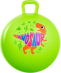 Pelota saltarina PlayZap para niños de 3 a 8 años, bola hinchable verde de 18 pulgadas con dinosaurio y asas, juguetes inflables hippity hop para saltar y rebotar para niños y niñas, para interior y