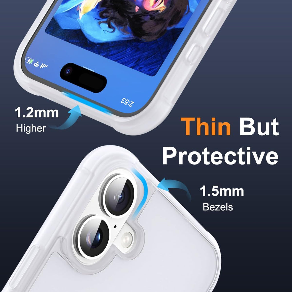 SKYLMW – Funda compatible con iPhone 16 con soporte magnético invisible tipo anillo, funda para teléfono de grado militar para iPhone 16 de 6.1 pulgadas [compatible con MagSafe] [excelente sensación