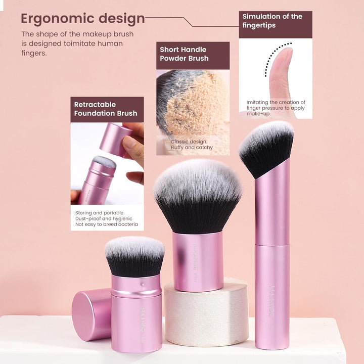 MAANGE Juego de 20 brochas de maquillaje de base, brocha de contorn...