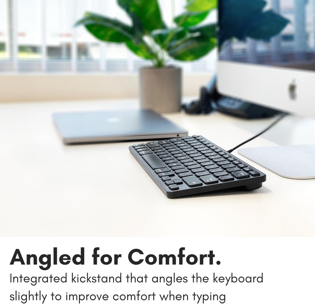 Macally Teclado con cable para Mac con concentrador USB (2 USBC \/...