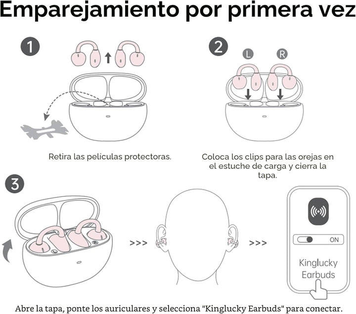 Kinglucky Auriculares de clip mejorados, ajuste cómodo y sonido cri...