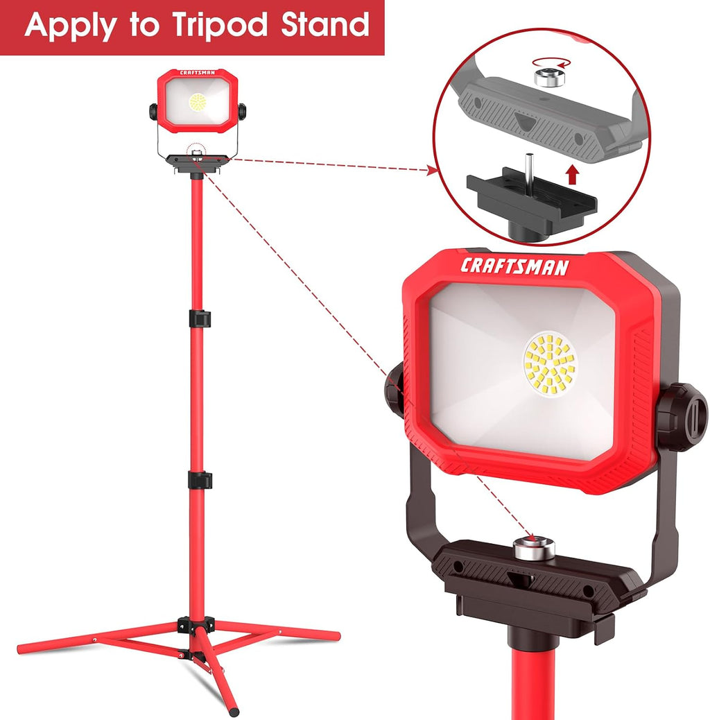 Lámpara CRAFTSMAN - Luz de trabajo portátil LED blanca fría de 2500 lúmenes (1