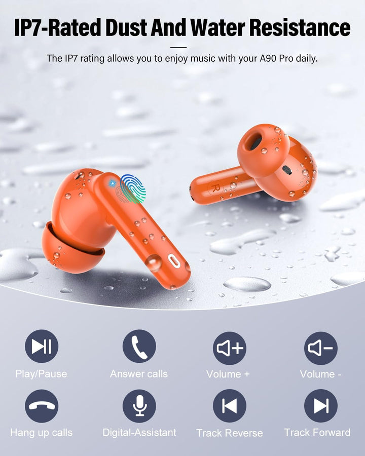 Auriculares inalámbricos, auriculares Bluetooth 5.4 con graves esté...