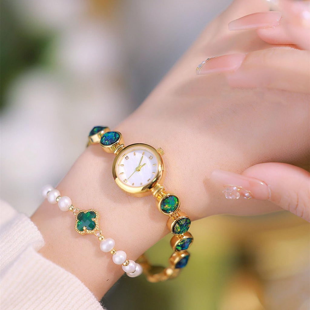 ADSBIAOYE Relojes de mujer de lujo vintage con cristales y diamantes, reloj de pulsera para damas, reloj de moda de vestir, reloj de cuarzo de pulsera, acero inoxidable, resistente al agua, reloj de