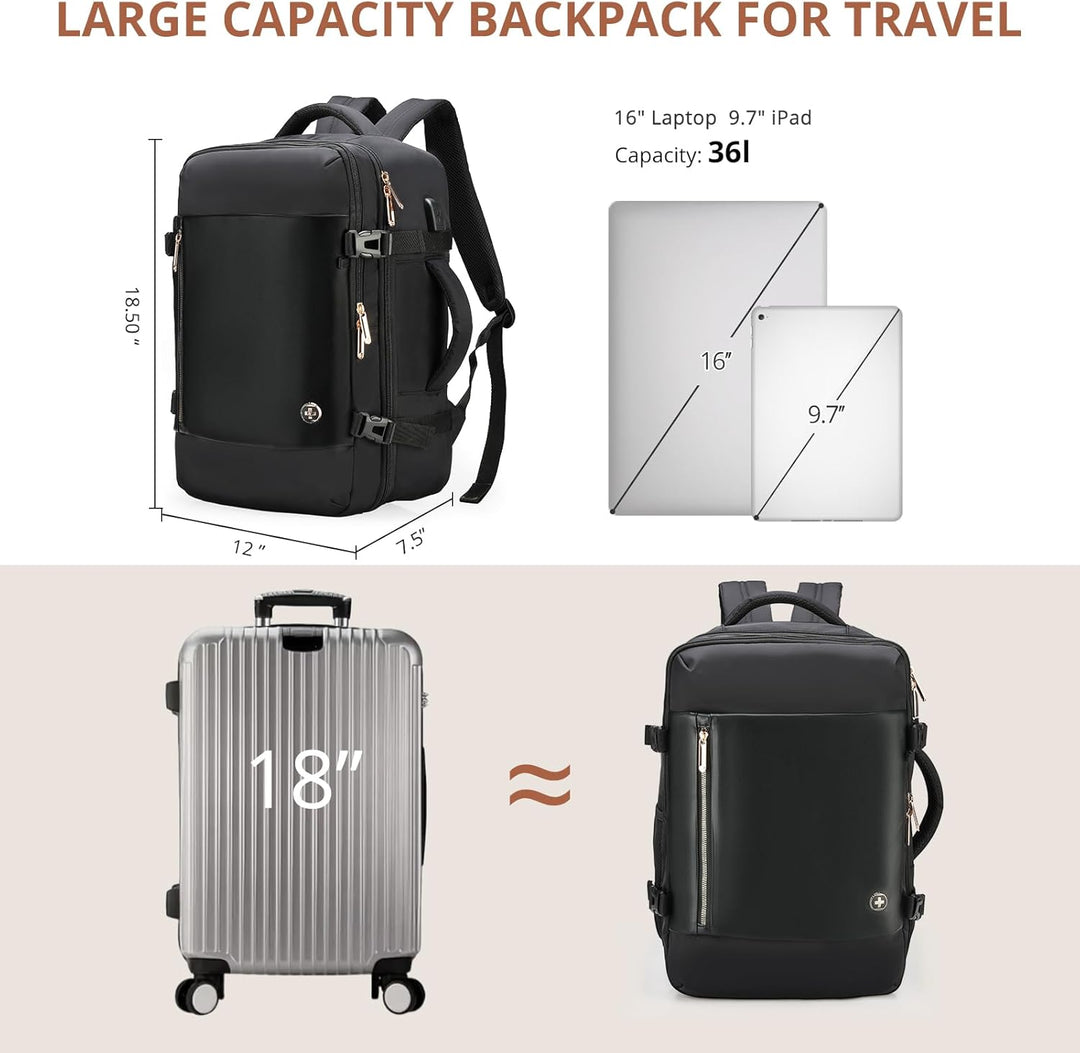 Swissdigital Design SD1749-01 - Mochila de viaje para laptop de 36...