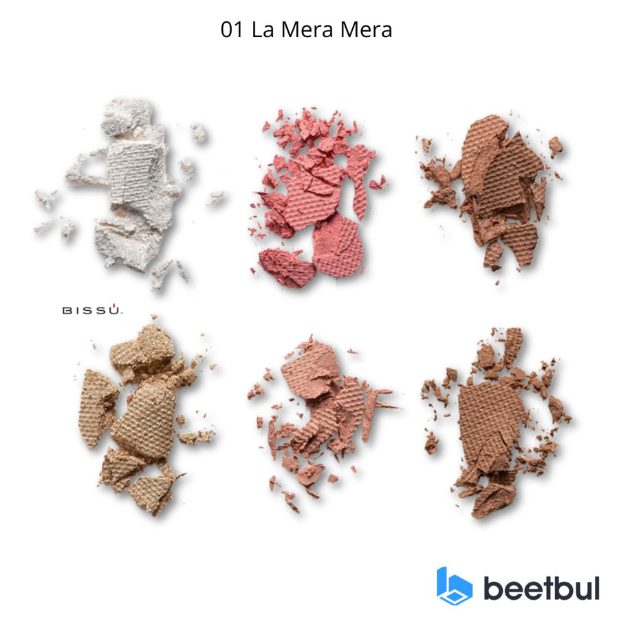 Kit de maquillaje Bissú Paleta de 6 colores + Puff de terciopelo +...