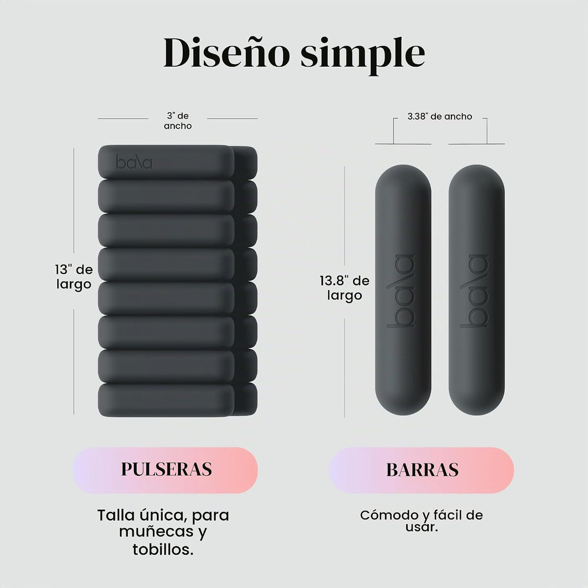 Bangles - Juego de mancuernas para muñeca y tobillo de 2 libras y barras Bala de 2 libras, pesas de tobillo y pesas de mano para fitness, yoga y entrenamiento de fuerza