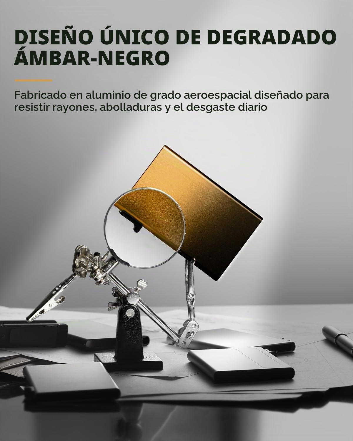 Cartera minimalista para hombres con tarjetero de crédito, cuero de grano completo más fino, billetera inteligente emergente, billetera delgada de tres pliegues, bloqueo RFID, bolsillo frontal
