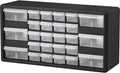 Repisa para almacenamiento de piezas, de plástico, con 26 cajones Akro-Mils 10126REDBLK20, de 20 pulgadas x 10-1/4 pulgadas x 6-3/8 pulgadas, rojo o negra