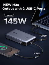 UGREEN Nexode Power Bank, 20000mAh 145W Cargador portátil para port...