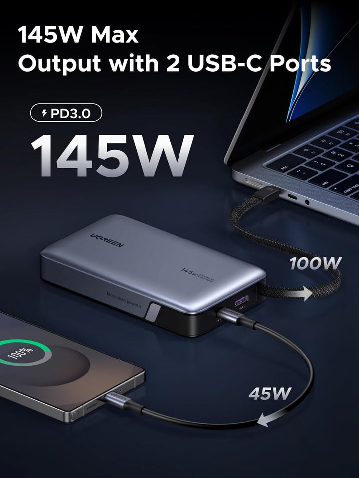 UGREEN Nexode Power Bank, 20000mAh 145W Cargador portátil para port...