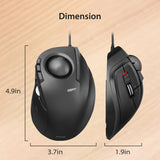 ELECOM Ratón DEFT Trackball, con cable, control de dedos, función d...