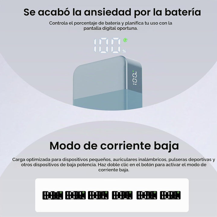 NOBIS Cargador portátil, 65 W, 20000 mAh, carga rápida, PD QC, 2 US...
