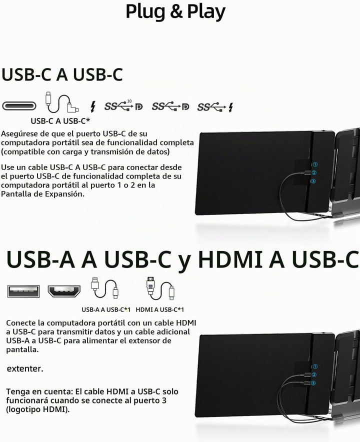 Extensor de pantalla para laptop, 14 pulgadas, FHD 1080P IPS, exten...