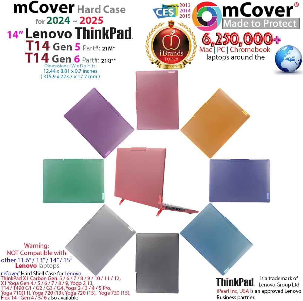 mCover Funda Rígida SOLO Compatible para Lenovo ThinkPad T14 Gen 5...