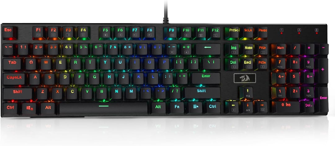 Redragon K556 teclado para juegos mecánicos con cable y luz posteri...