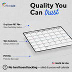 Calendario de pared grande laminado de borrado en seco (mediano (24 pulgadas 36 pulgadas)