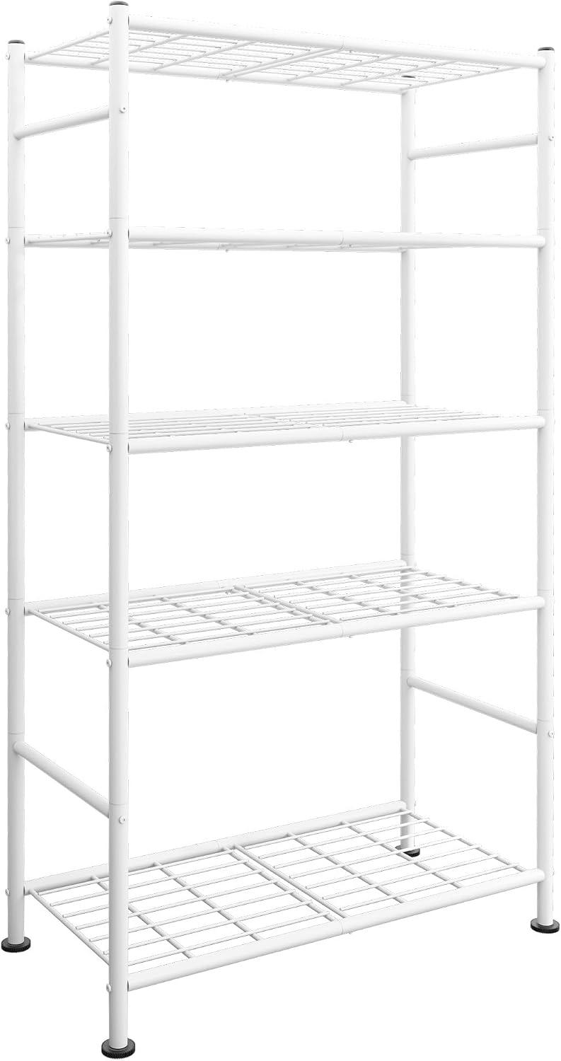 Estantes de almacenamiento - Organizador de estantes de 5 niveles, estantería de garaje resistente con patas niveladoras, organizador de estantes de metal estable para despensa, cocina y