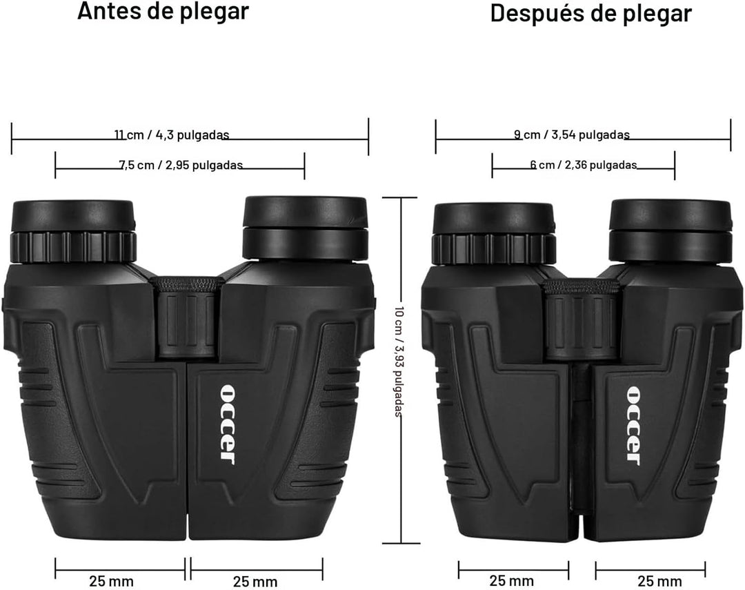 Occer Prismáticos compactos de 12 x 25 para adultos y
