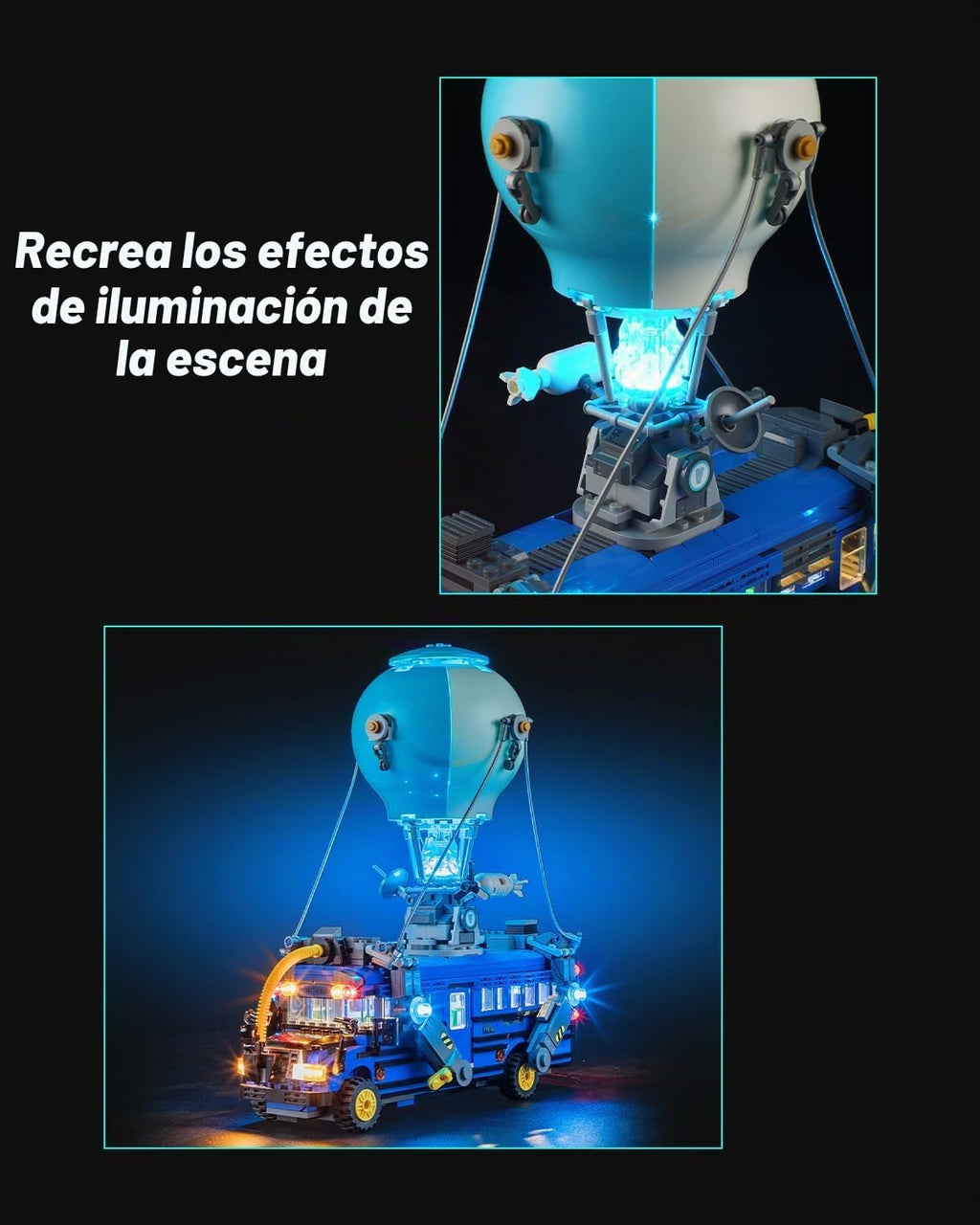 Kit de luz LED Mililier para el set de autobús de batalla Lego Fortnite 77073, compatible con el modelo de bloques de construcción Lego 77073 (no incluye el set de bloques)