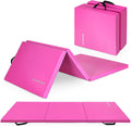 BalanceFrom Colchoneta de Gimnasia Plegable de 3 Paneles de 6 x 2 Pies – Almohadilla de 2 Pulgadas de Grosor con Superficie de Vinilo y Asas de Transporte para Tumbling, Yoga, Pilates, Entrenamientos
