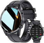 Reloj inteligente para hombre para Android iOS, llamadas Bluetooth, chat de voz con monitor de frecuencia cardíaca/sueño, monitor de fitness, pantalla táctil completa de 1.3 pulgadas, IP67