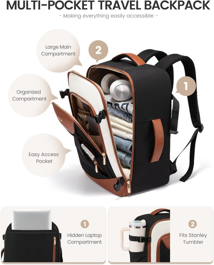 LOVEVOOK Mochila de viaje de 50 litros para mujeres y hombres, moch...