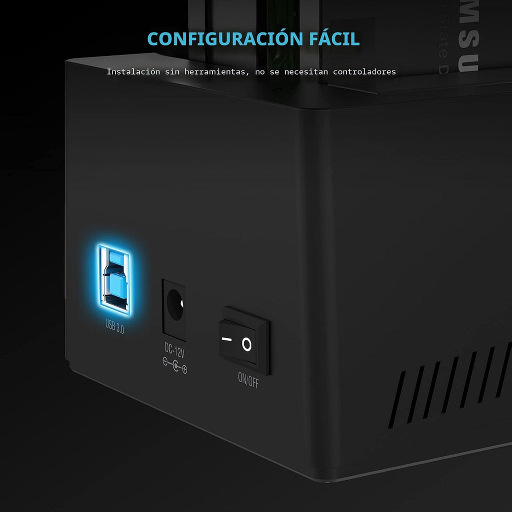 SABRENT USB 3.0 Estación de Acoplamiento para Discos Duros de Doble Bahía y Clonador (EC-HD2B)