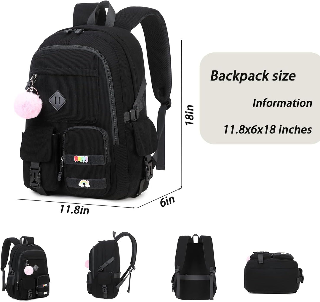 BLUWEI Mochila para computadora portátil para niñas, bolsa de pana...