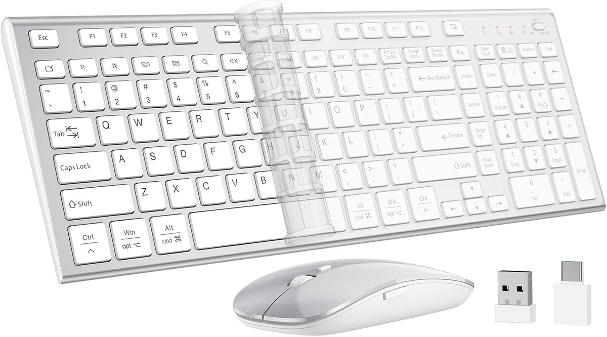 Teclado y ratón inalámbricos, GALENMORO Combo silencioso y silencio...