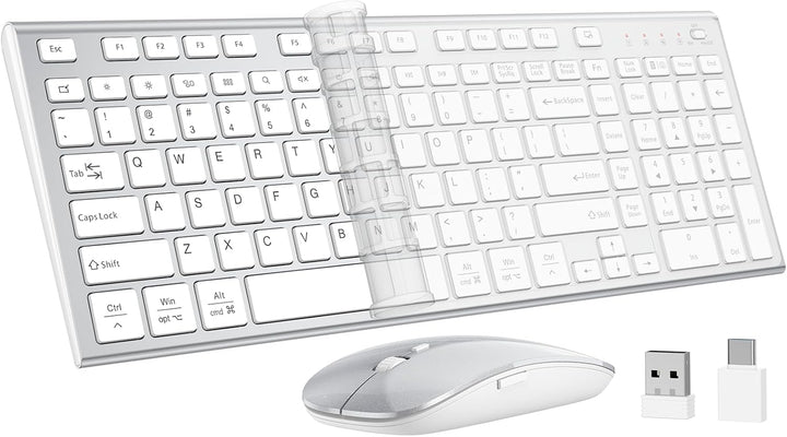 Teclado y ratón inalámbricos, GALENMORO Combo silencioso y silencio...