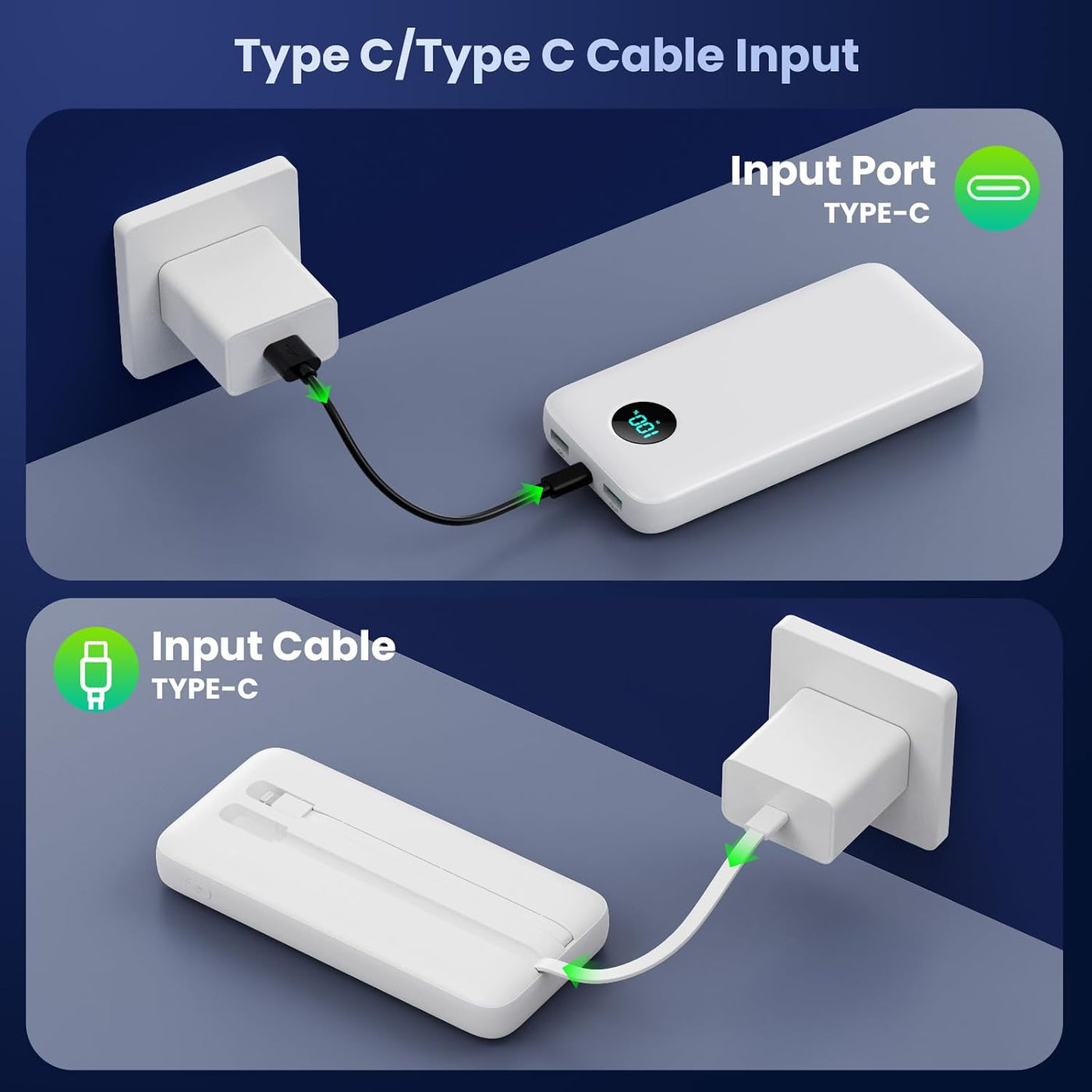 Cargador Portátil PowerBank 40,800mAh con 2 Cables Integrados, Carg...