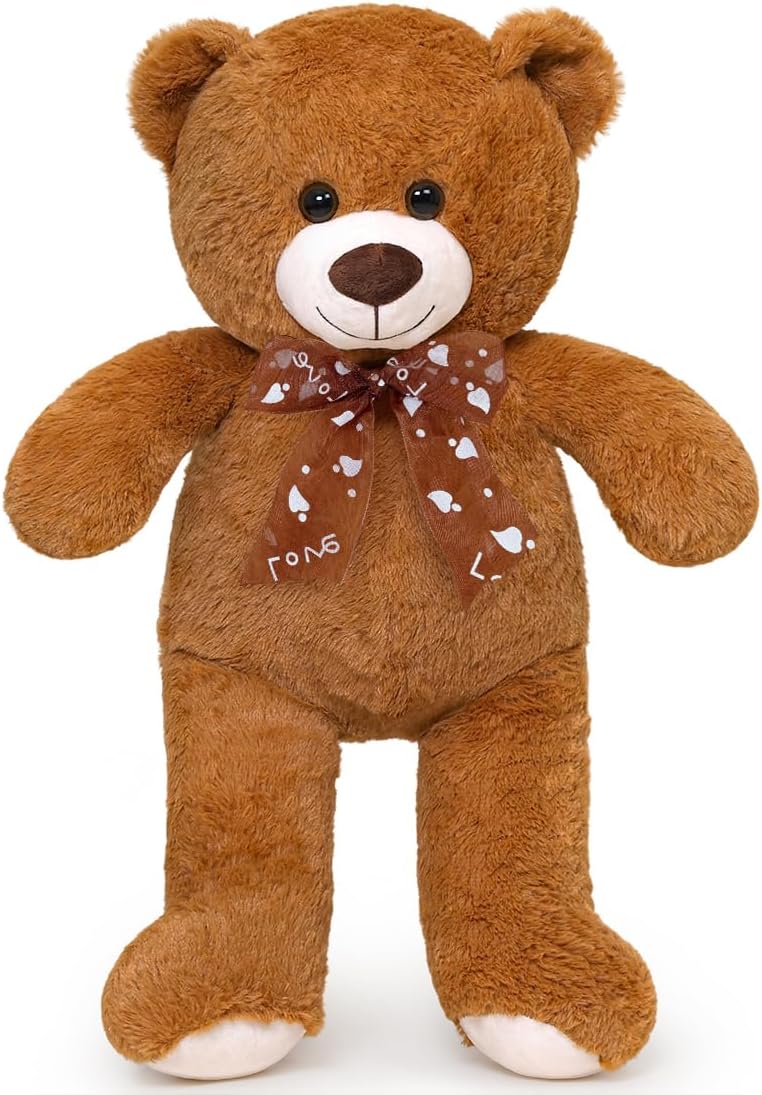Peluche de oso de peluche 24'' pequeño juguete de felpa regalo para San Valentín Navidad Cumpleaños marrón oscuro