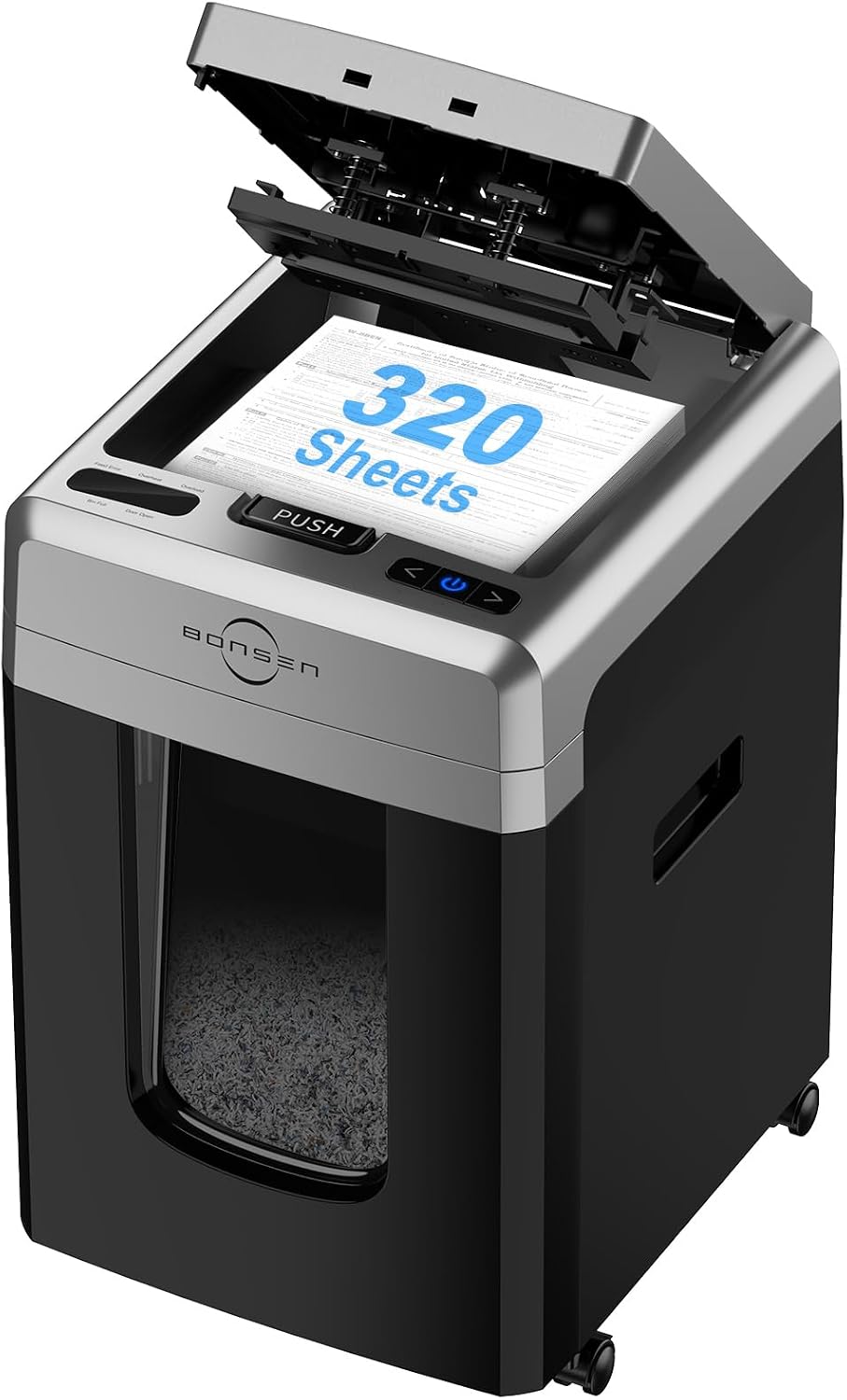 BONSEN P-5 de alta seguridad trituradora de papel de micro corte Auto Feed 320 hojas