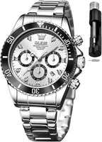 OLEVS Reloj para Mujer Moderno de Moda con Diamantes para Damas Analógico, Acero Inoxidable, Resistente al Agua, Luminosa, Día, Fecha, Dos Tonos