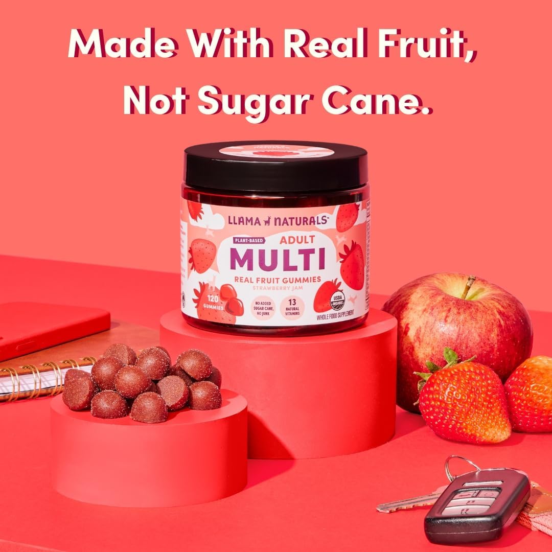 Llama Naturals Multivitamínico para mujeres y hombres, gomitas vega...