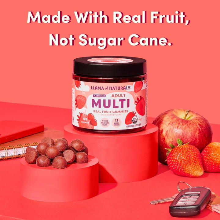 Llama Naturals Multivitamínico para mujeres y hombres, gomitas vega...