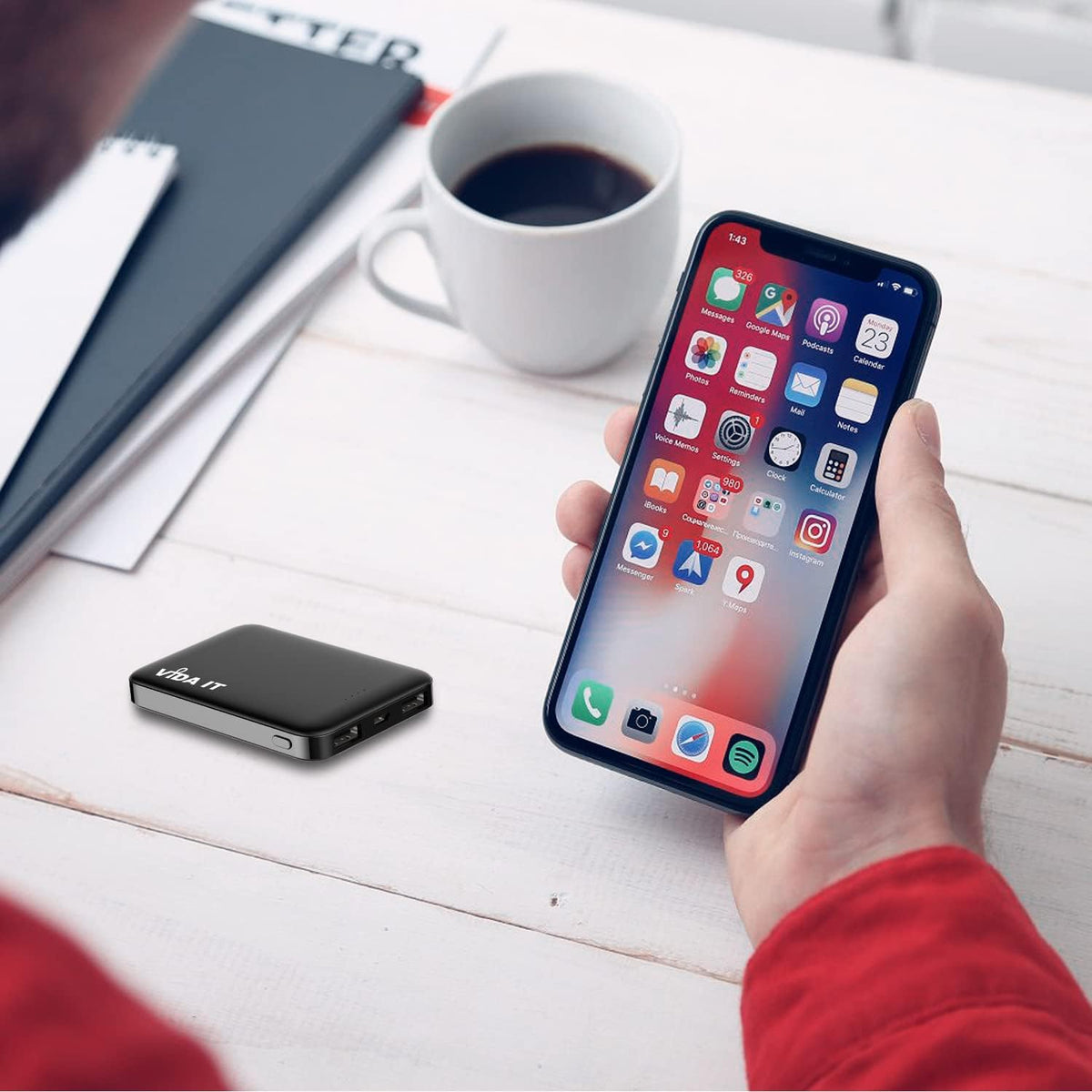 Vida IT Mini cargador portátil de 5000 mAh para iPhone Samsung celu...