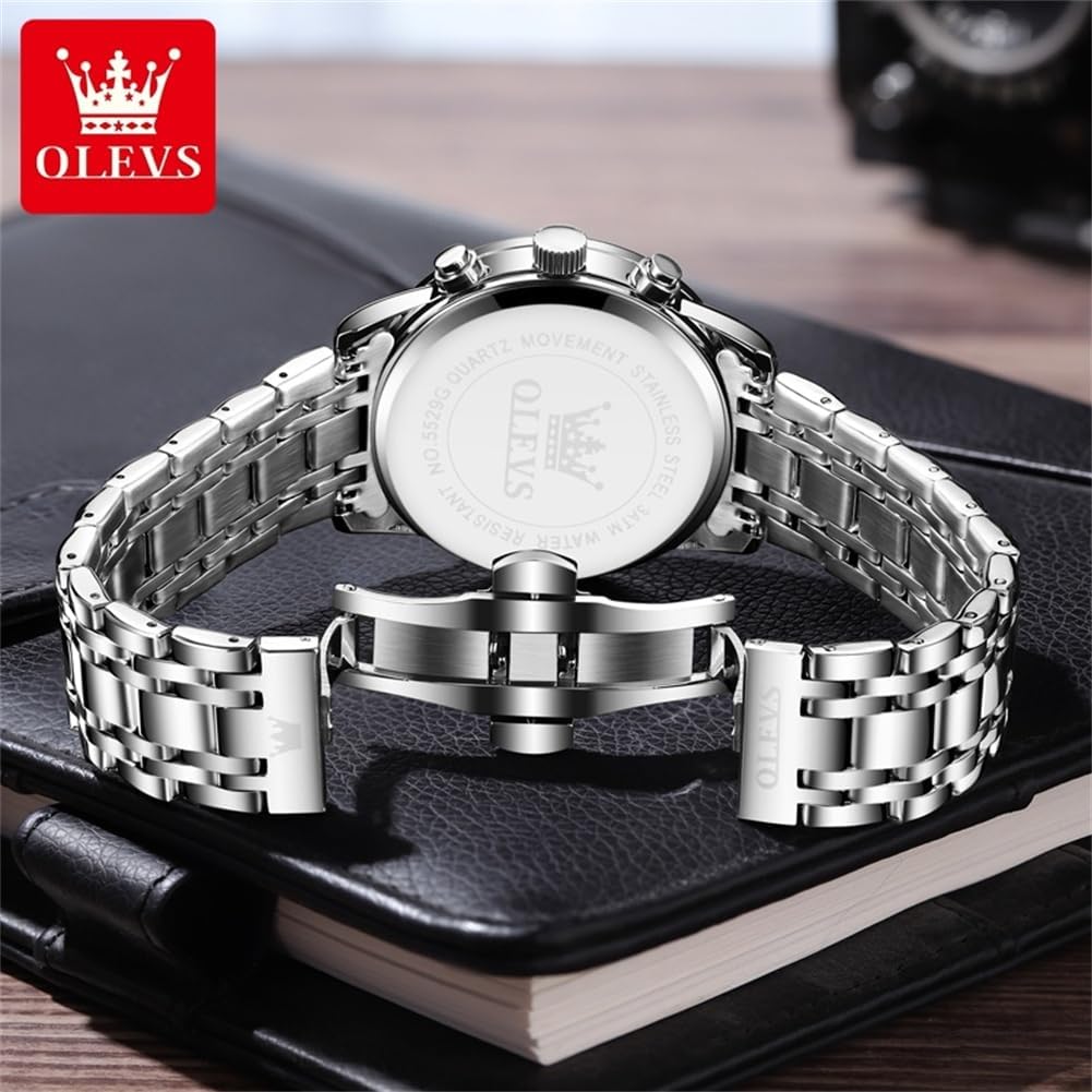 OLEVS Reloj multifunción para hombre, cronógrafo luminoso impermeable con