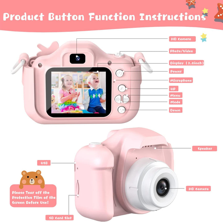 Dwfit Cámara de selfie mejorada para niños, regalos de cumpleaños d...