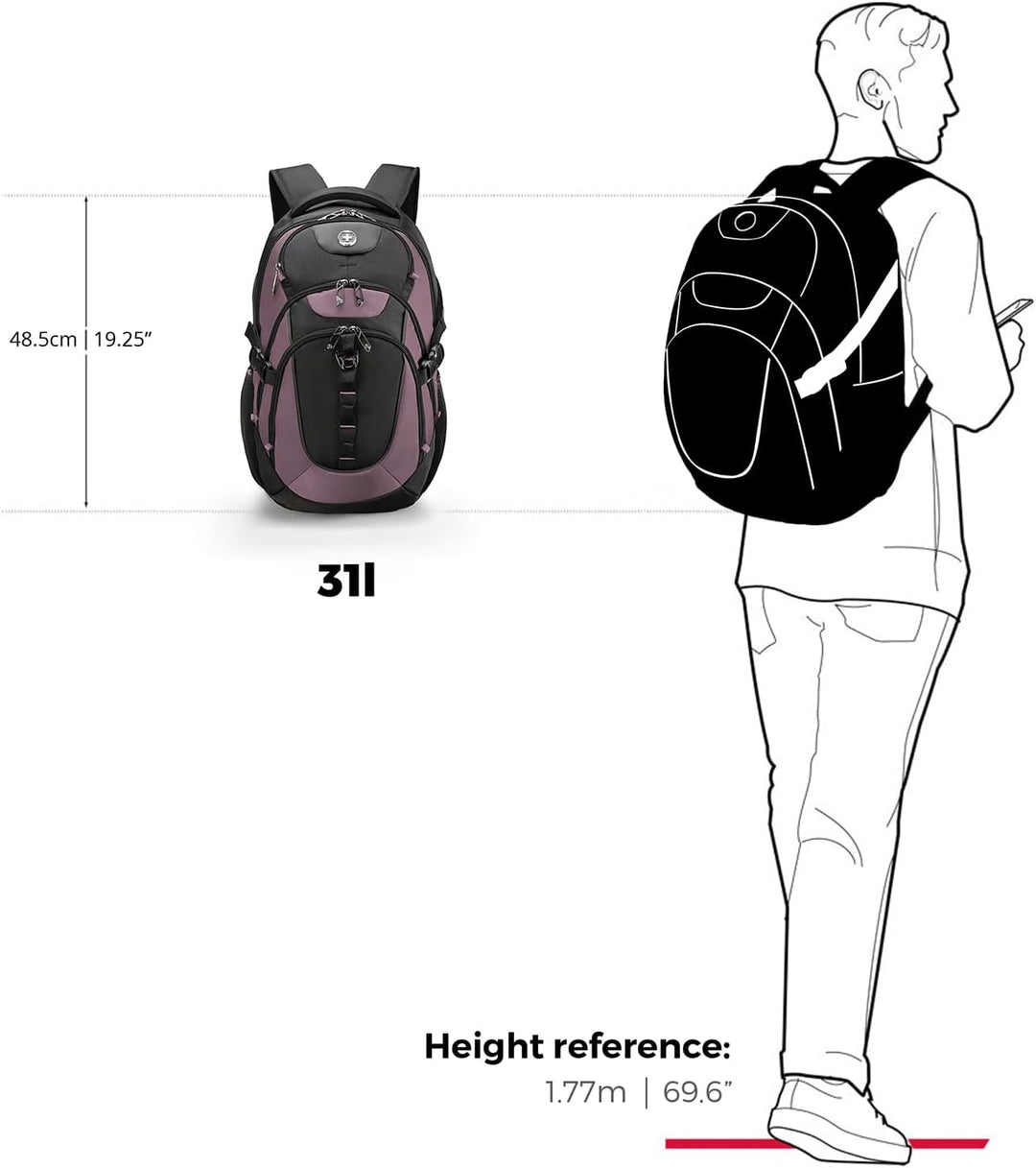 swissdigital Mochila para portátil de viaje de negocios, para hombr...
