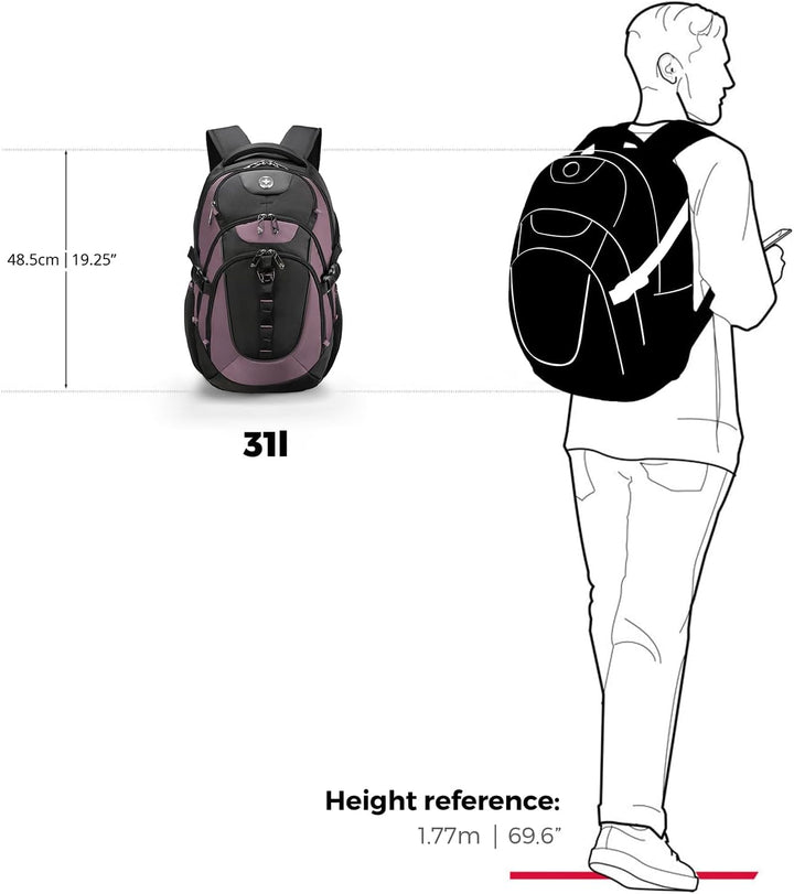 swissdigital Mochila para portátil de viaje de negocios, para hombr...