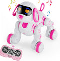 Perro robot Contixo R3 de juguete para niños - Mascota robótica inteligente con control remoto interactivo y función de baile para niños y niñas de 3 a 12 años - Rosa