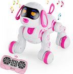 Perro robot Contixo R3 de juguete para niños - Mascota robótica inteligente con control remoto interactivo y función de baile para niños y niñas de 3 a 12 años - Rosa