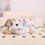 Peluche de unicornio arcoíris de 24 pulgadas con alas, suave y lindo juguete de peluche grande de unicornio, almohada de regalo para niños, niñas y niños, cumpleaños, día de San Valentín y