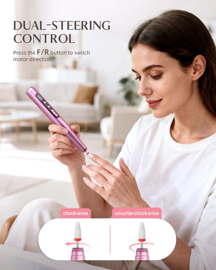 JOREST Kit de taladro de uñas eléctrico inalámbrico 13 en 1 con pan...