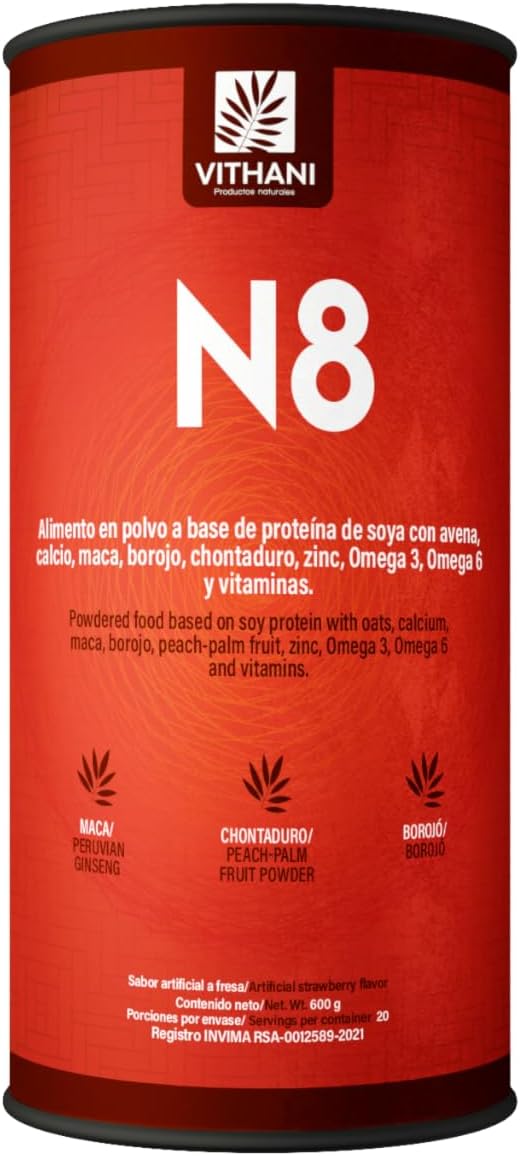 Vithani N8 - Multivitamínico en polvo con maca, borojo, durazno y p...