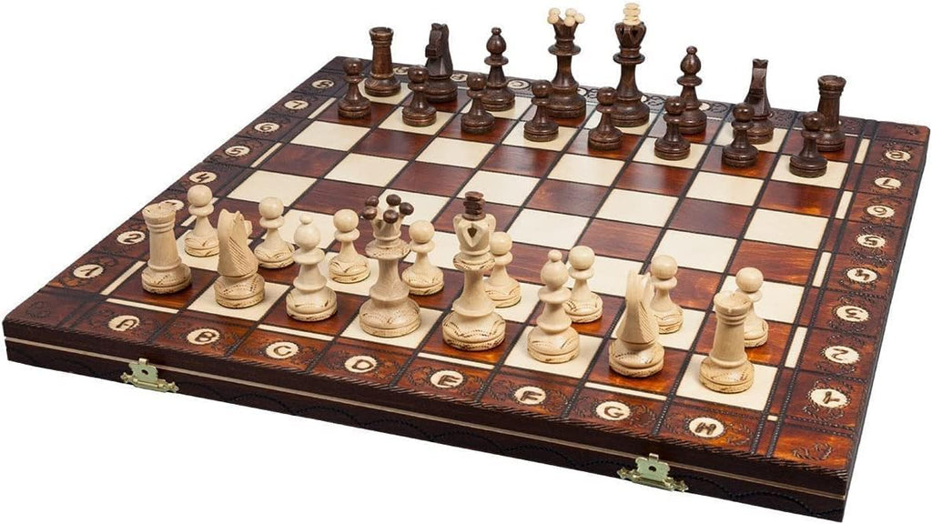 Chess and Games Shop Muba Hermoso Juego de Ajedrez Artesanal en Madera con Tablero y Piezas de Ajedrez - Idea de Regalo Productos (16 pulgadas (40 cm)), 1-2 Jugadores)