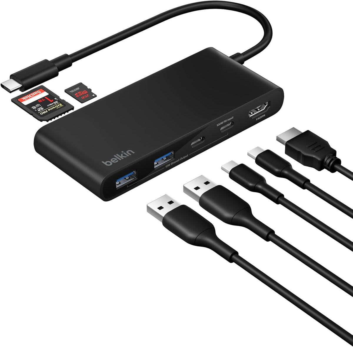 Belkin, AVC023ttBK-BX, hub USB de 7 puertos, alimentado